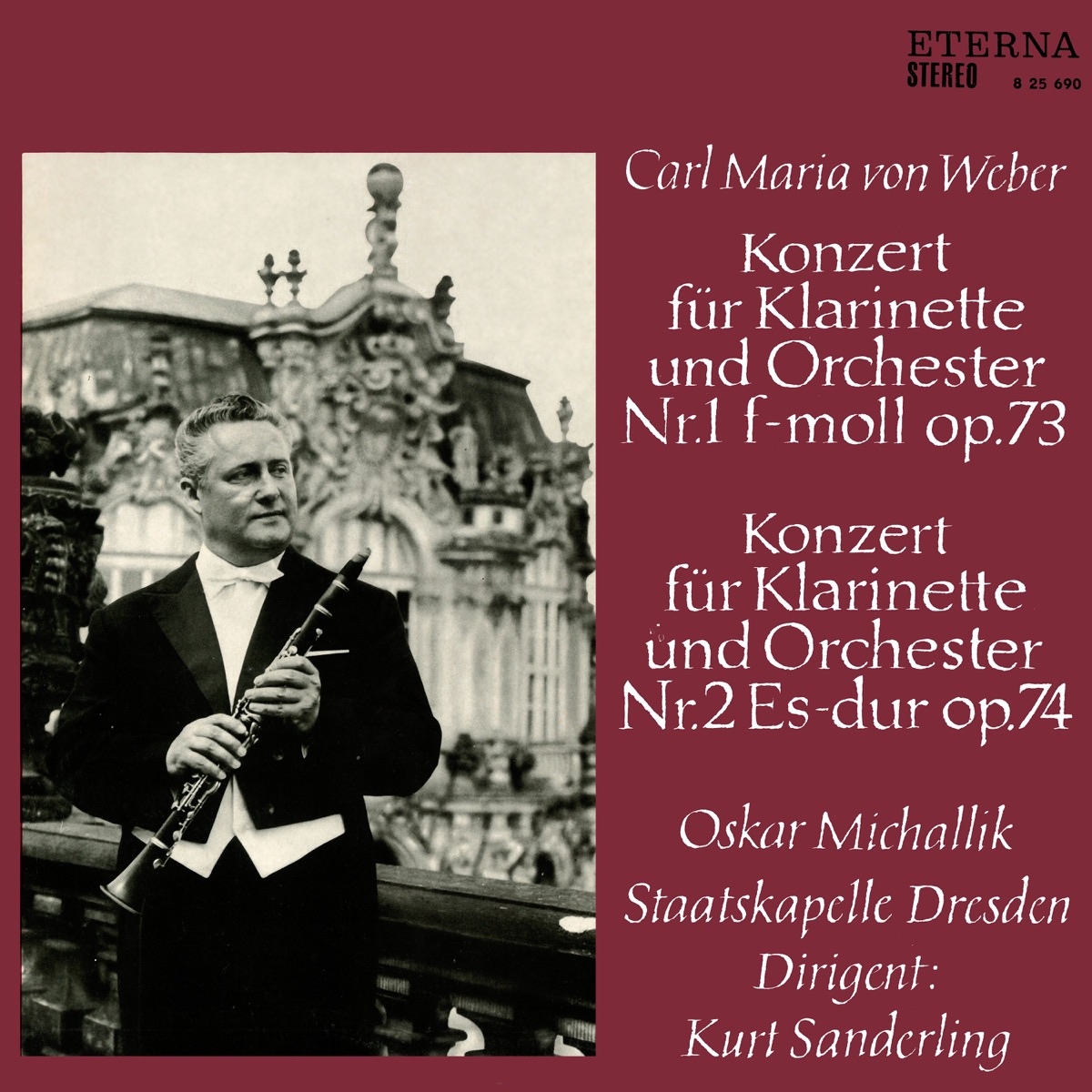 Weber: Clarinet Concertos Nos. 1 and 2 by Kurt Sanderling, Staatskapelle Dresden & Oskar Michallik album cover