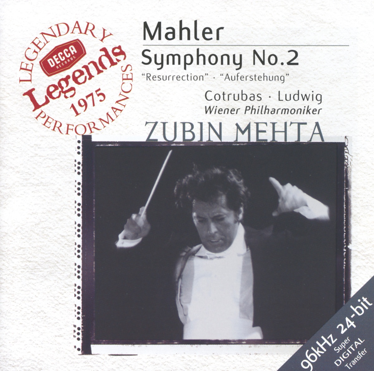 Mahler: Symphony No. 2 by Ileana Cotrubas, Christa Ludwig, Vienna Philharmonic, Chorus of the Vienna State Opera & Zubin Mehta album cover