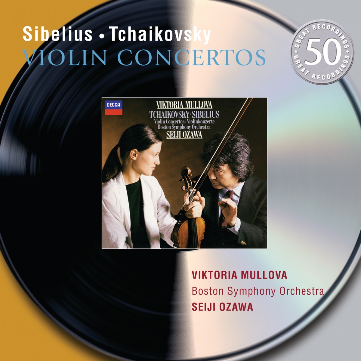 Sibelius / Tchaikovsky: Violin Concertos by Viktoria Mullova, Boston Pops Orchestra, Boston Symphony Orchestra & Seiji Ozawa album cover