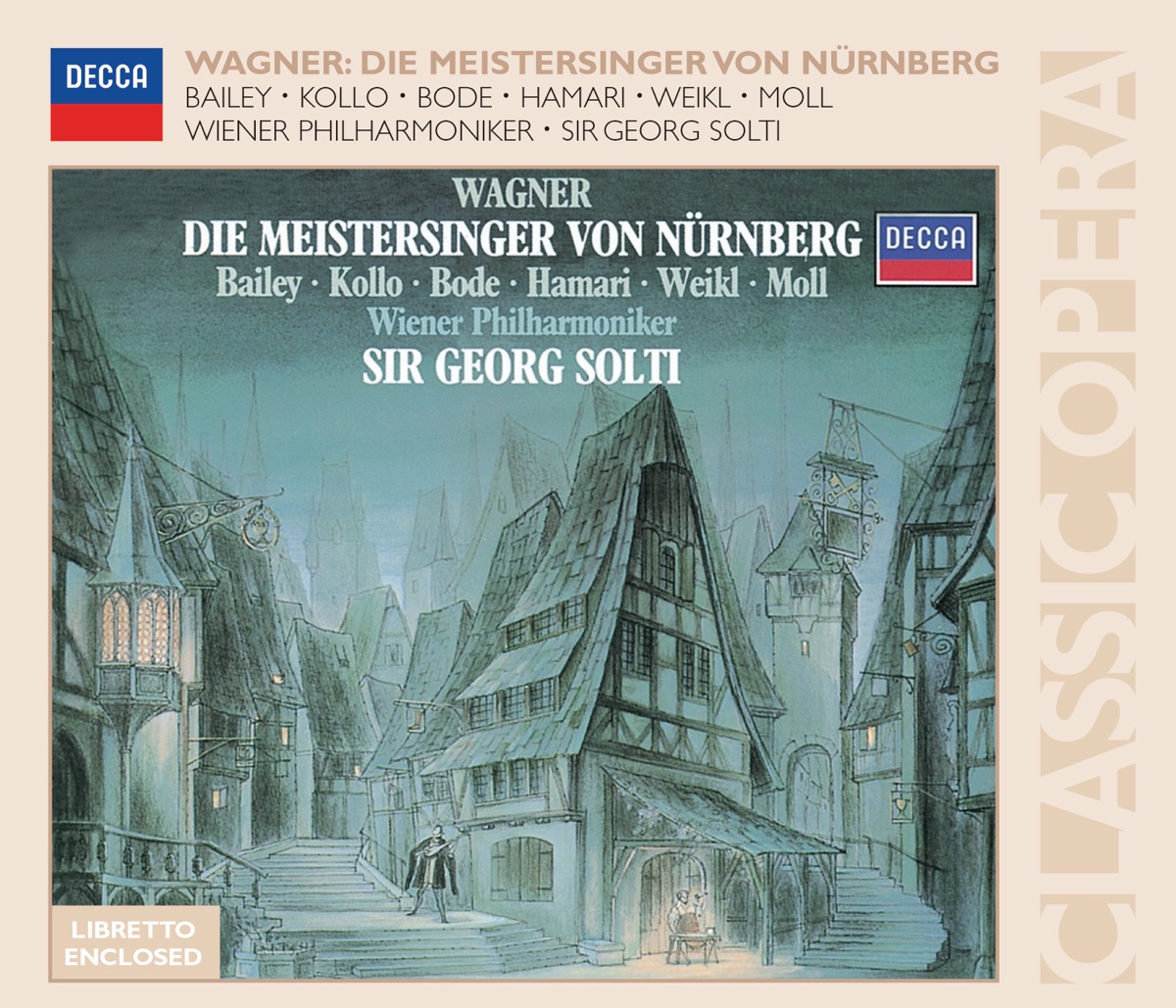 Wagner: Die Meistersinger Von Nurnberg by Norman Bailey, Bernd Weikl, Hannelore Bode, René Kollo, Sir Georg Solti & Vienna Philharmonic album cover
