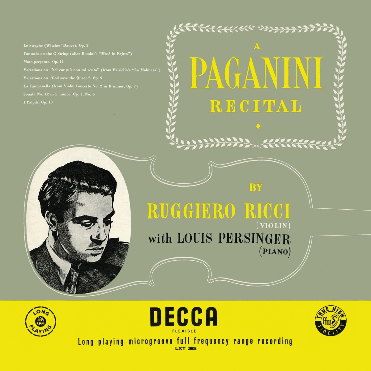A Paganini Recital (Ruggiero Ricci: Complete Decca Recordings, Vol. 19) by Ruggiero Ricci & Louis Persinger album cover