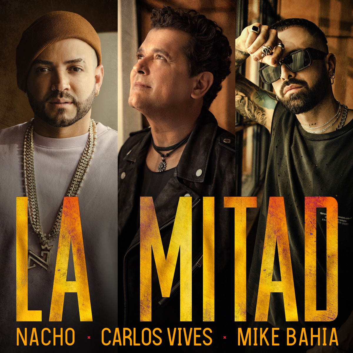 La Mitad - Single by Nacho, Carlos Vives & Mike Bahía album cover