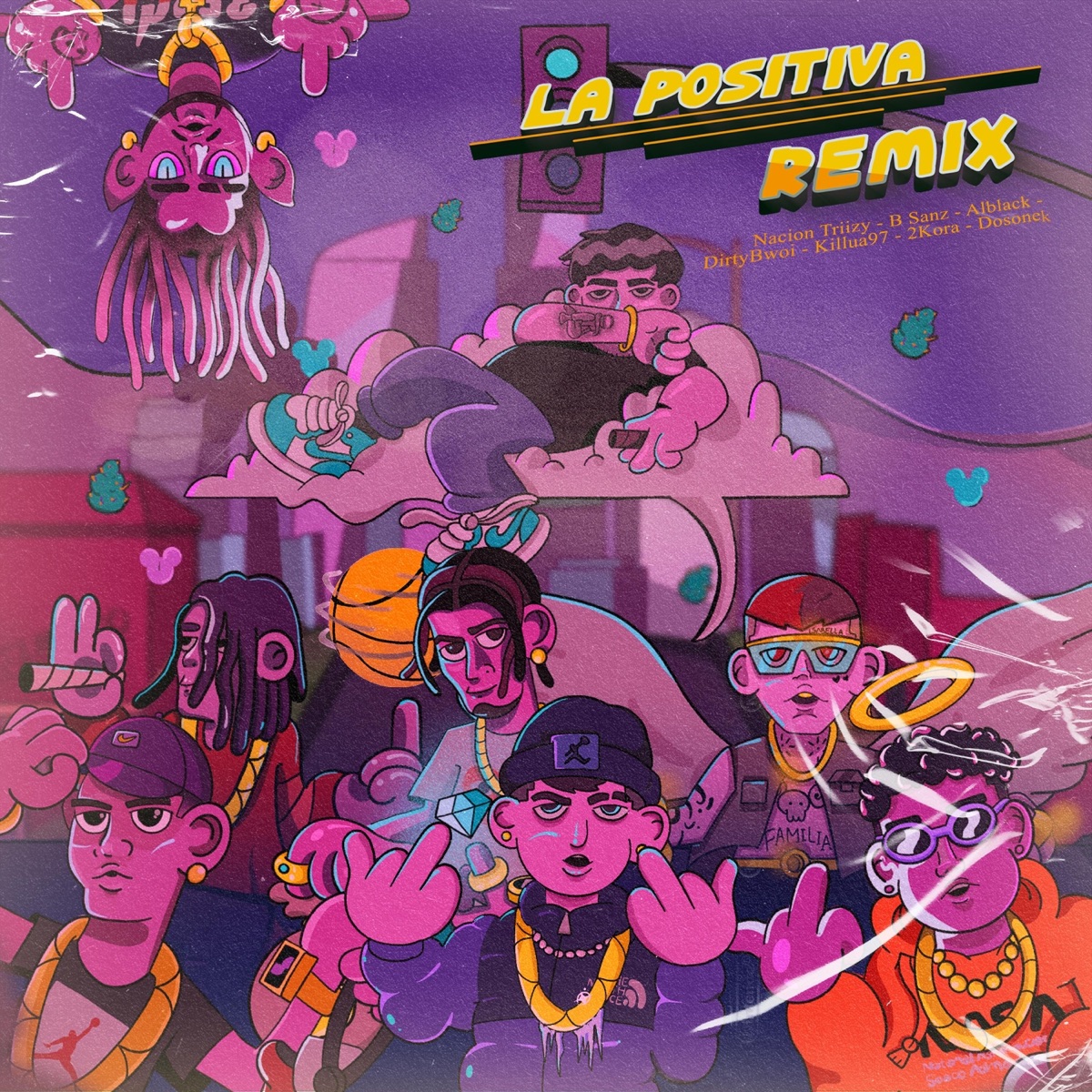 La Positiva (feat. Alblack, DirtyBwoi, Nación Triizy, Tricomainthebeat, B Sanz, Marlon Breeze & Dosonek) [Remix] - Single by 2kora & Killua97 album cover