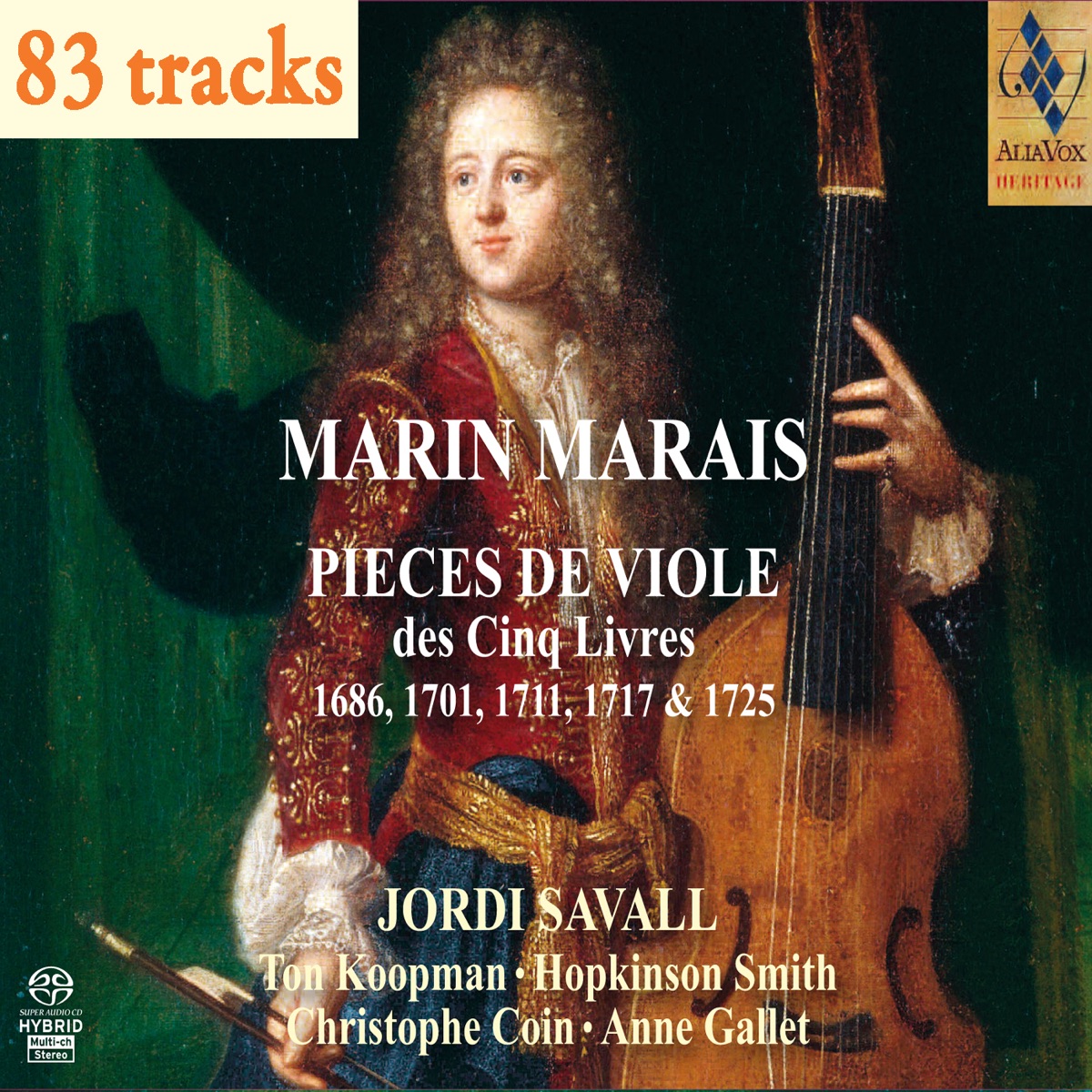 Marin Marais: Pièces de viole des Cinq Livres by Jordi Savall, Hopkinson Smith & Ton Koopman album cover