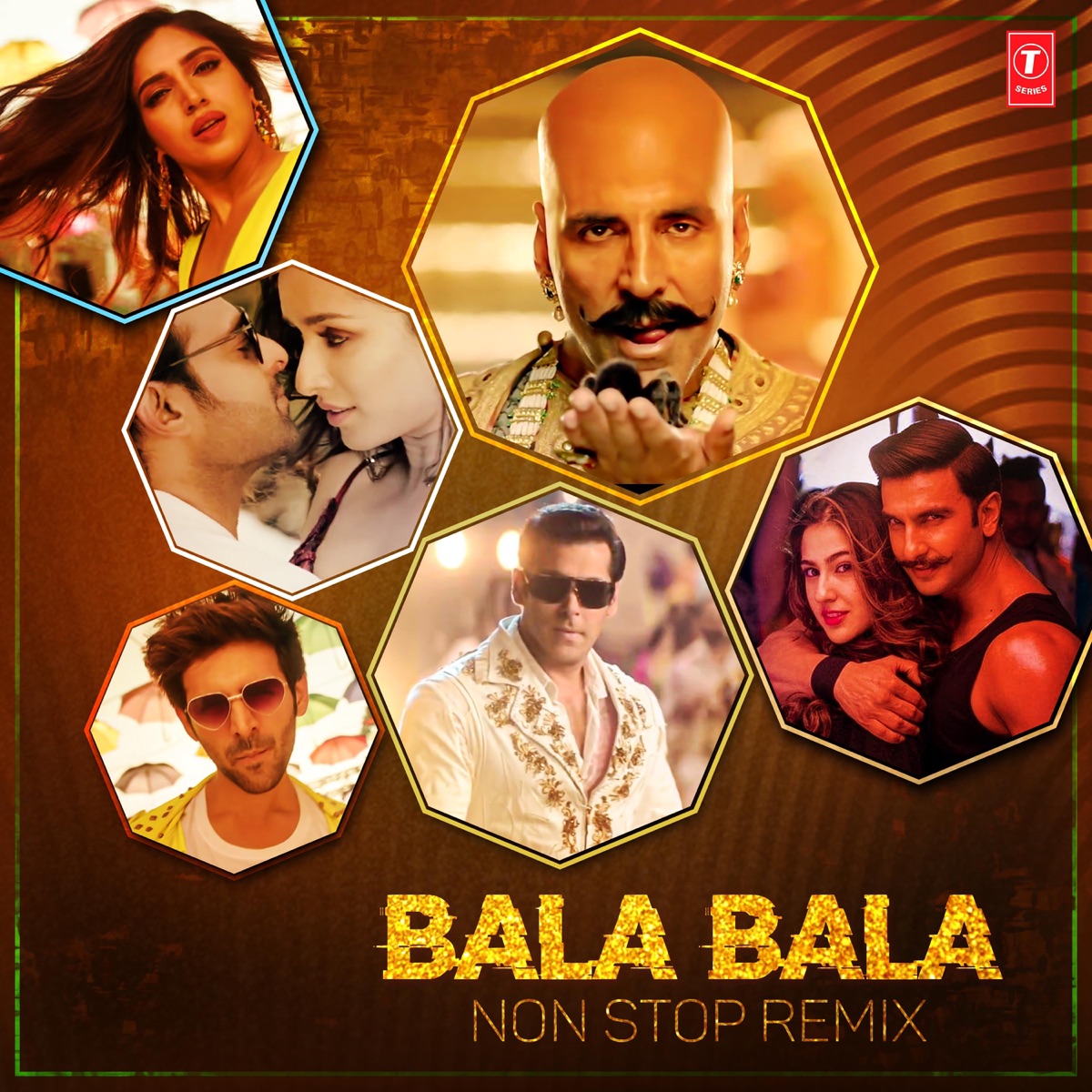 Bala Bala Non Stop Remix by Arya Acharya, Arijit Singh, B. Praak, Badshah, Dhvani Bhanushali, Guru Randhawa, Neeti Mohan, Neha Kakkar, Nikhil D'Souza, Pitbull, Sachet Tandon, Shreya Ghoshal, Sohail Sen, Tanishk Bagchi, Tulsi Kumar, Vishal Dadlani, Kedrock, Sd Style, Abhijit Vaghani, Dj Blackout, Dj Chetas, Dj Money Willz, Goldboy, Gurmeet Singh, Jasbir Jassi, Lijo George, Manj Musik, Mithoon, Preet Hundal, Sachet-Parampara, Sachin-Jigar, Sandesh Shandilya, Sanjay Leela Bhansali & Vishal & Shekhar album cover