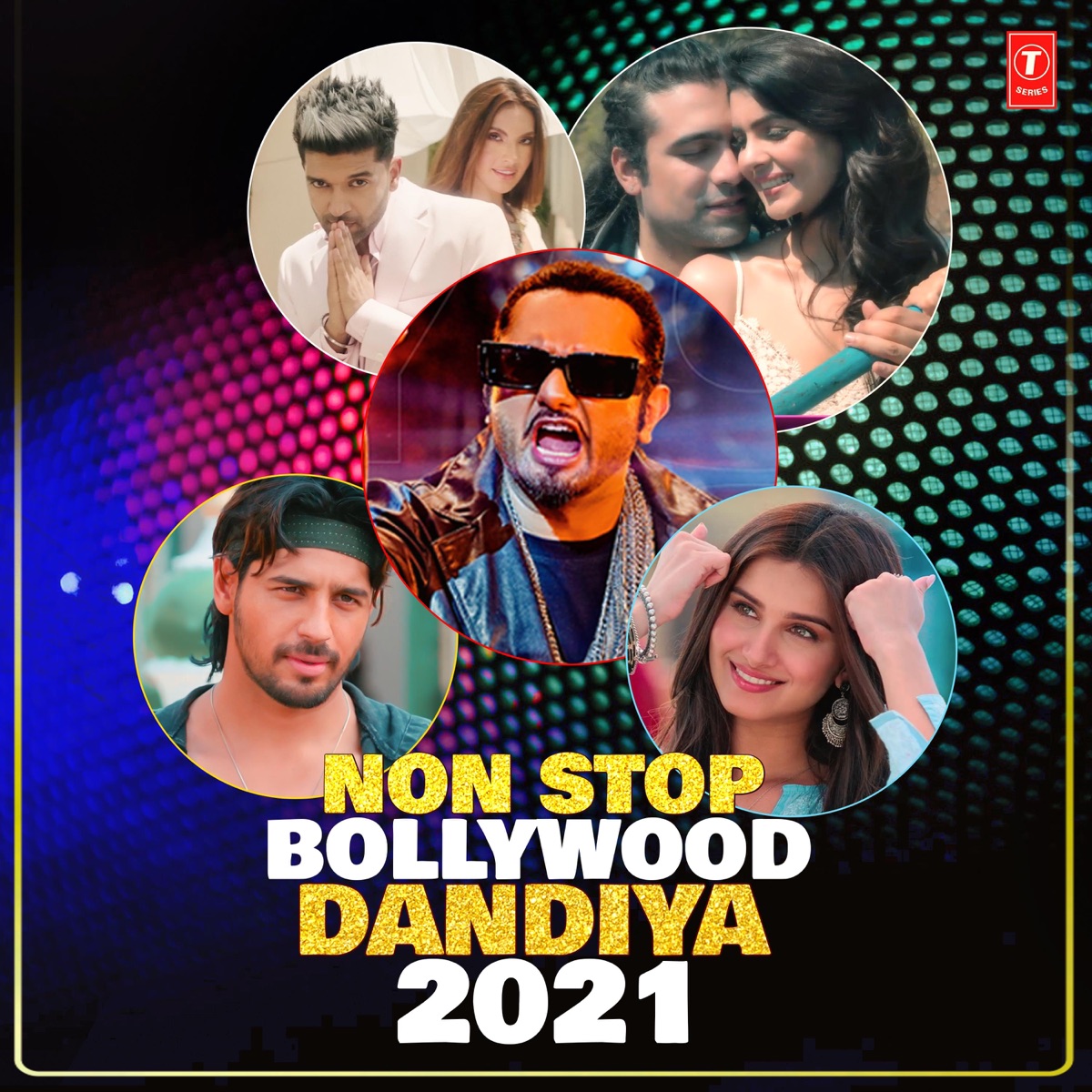 Non Stop Bollywood Dandiya-2021 - EP by Akhil Sachdeva, Altamash Faridi, Anuradha Paudwal, Arijit Singh, Darshan Raval, Dhvani Bhanushali, Guru Randhawa, Himesh Reshammiya, Hommie Dilliwala, Jubin Nautiyal, Jyotica Tangri, Mika Singh, Millind Gaba, Neeti Mohan, Neha Kakkar, Nikhita Gandhi, Palak Muchhal, Payal Dev & H.R. Soni album cover