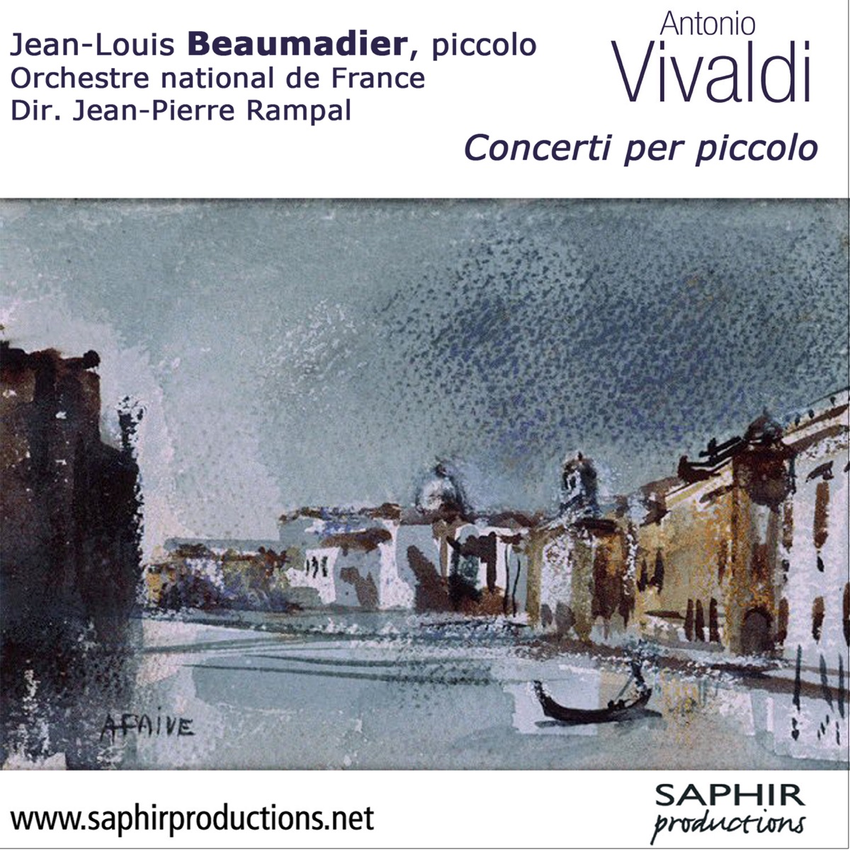 Antonio Vivaldi: Concerti per piccolo by Jean-Louis Beaumadier, Orchestre National de France & Jean-Pierre Rampal album cover