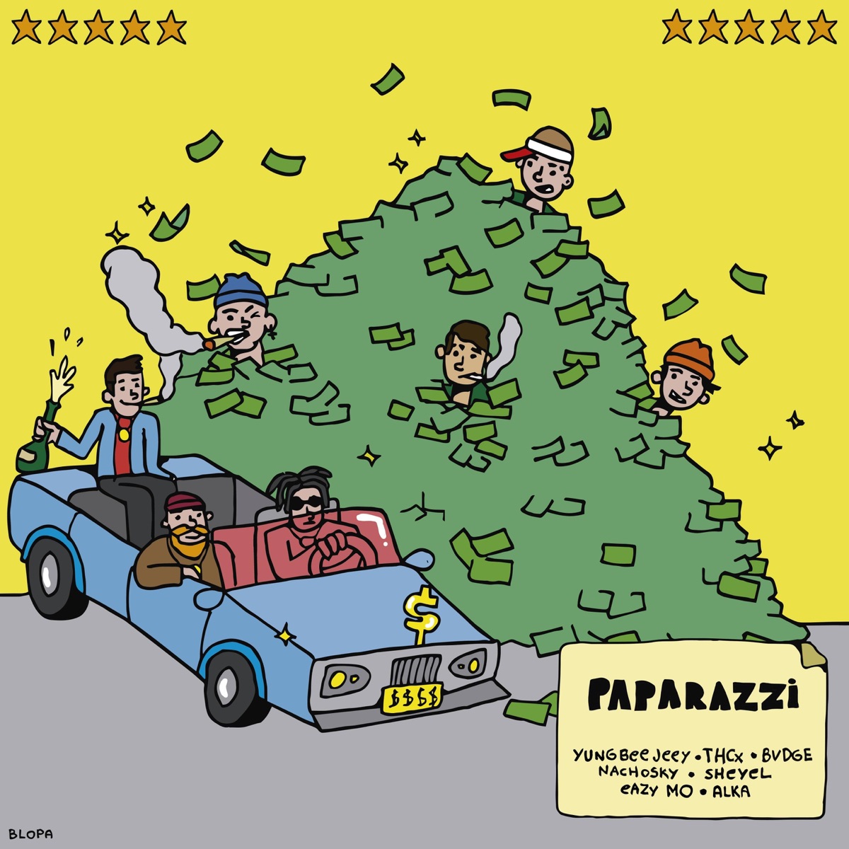 Paparazzi (feat. A.L.K.A, NACHOSKY, Eazy MO, Beuve DG, THCx & Sheyel) - Single by Yung Bee Jeey album cover