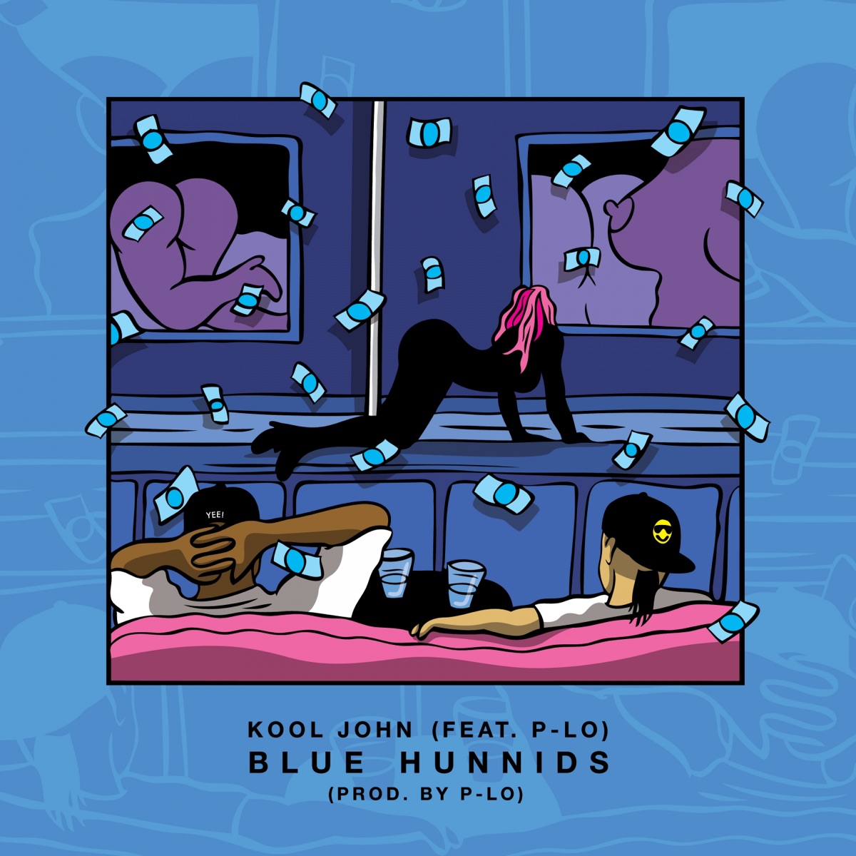Blue Hunnids (feat. P-Lo) - Single by Kool John album cover