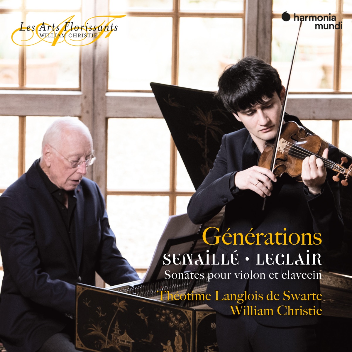 "Générations" Senaillé & Leclair: Sonatas for Violin and Harpsichord by Théotime Langlois de Swarte & William Christie album cover