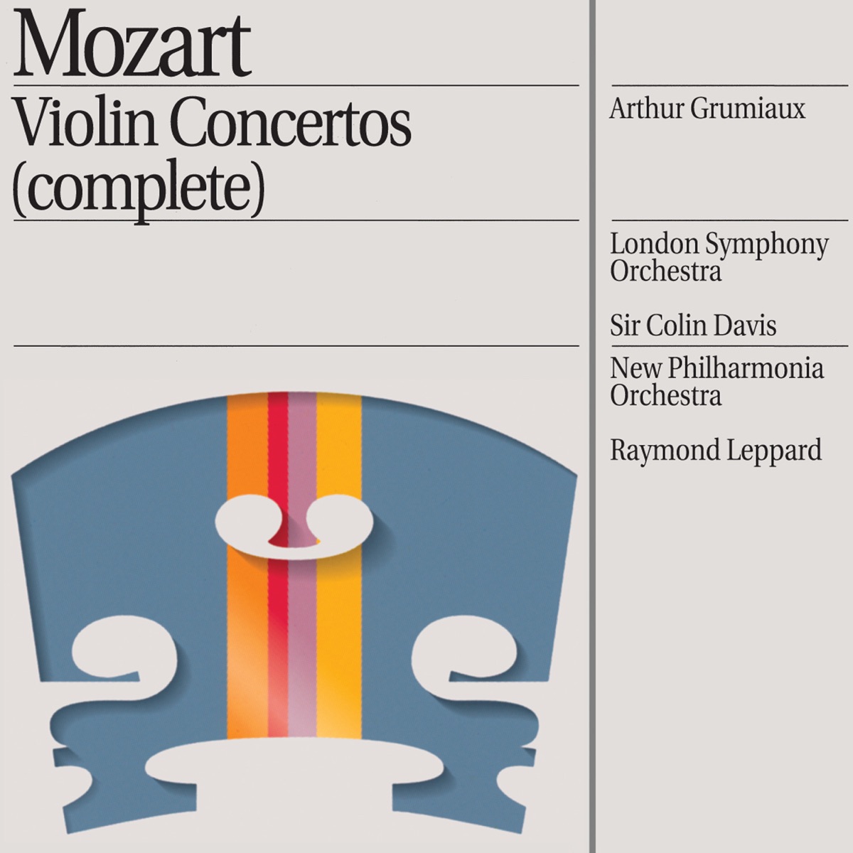 Mozart: Violin Concertos (Complete) by Arthur Grumiaux album cover