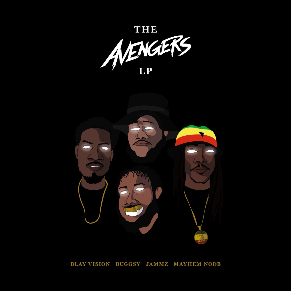 The Avengers LP (feat. Buggsy) by Mayhem Nodb, Jammz & Blay Vision album cover
