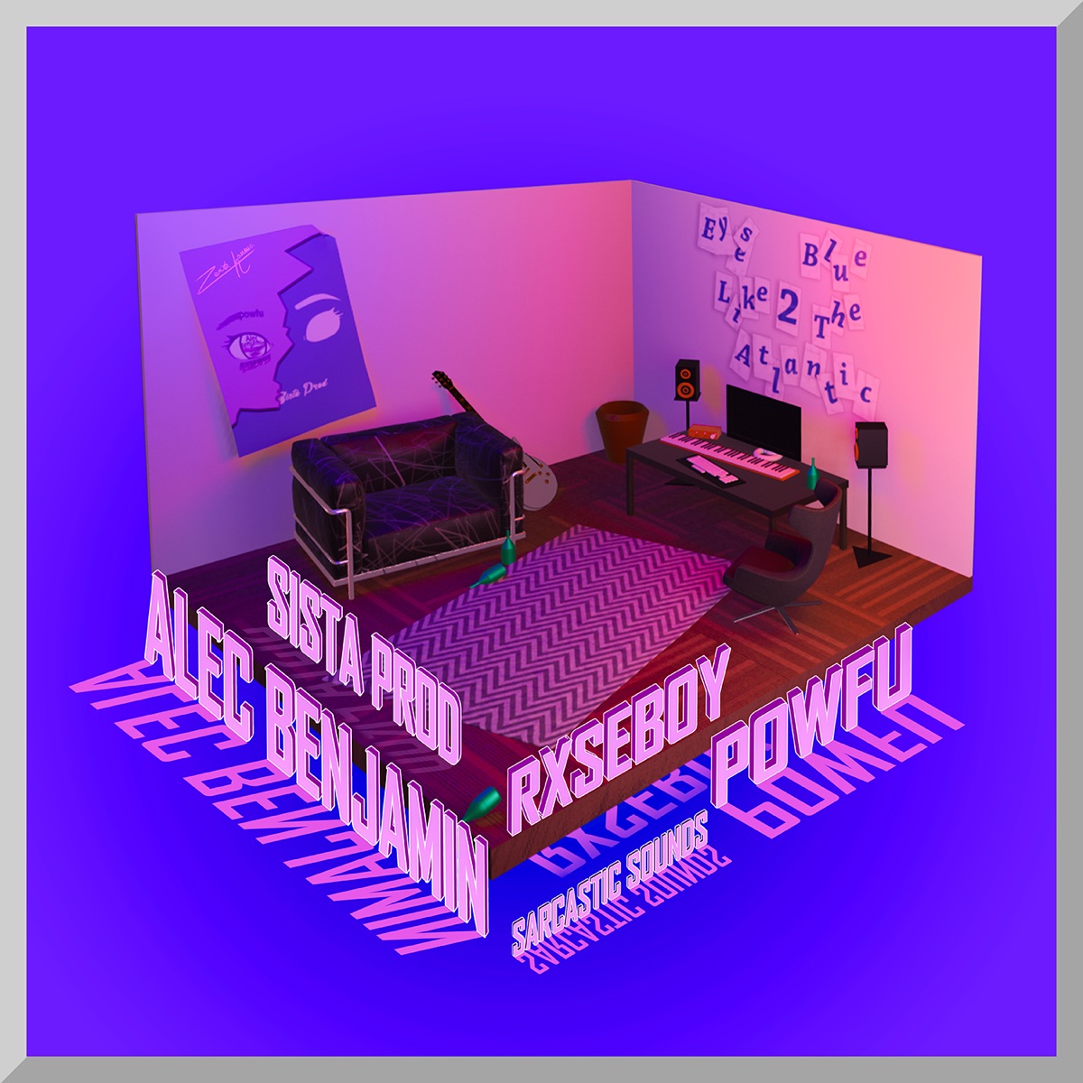 Eyes Blue Like The Atlantic, Pt. 2 (feat. Rxseboy) - Single by Sista Prod, Powfu & Alec Benjamin album cover