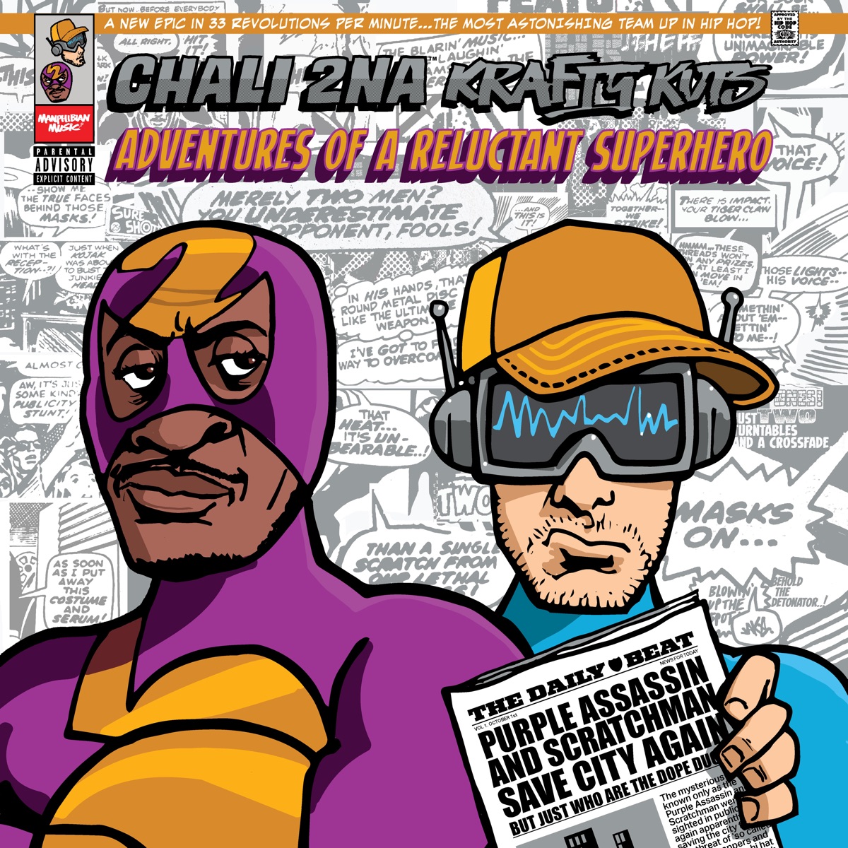 Adventures of a Reluctant Superhero by Chali 2na & Krafty Kuts album cover