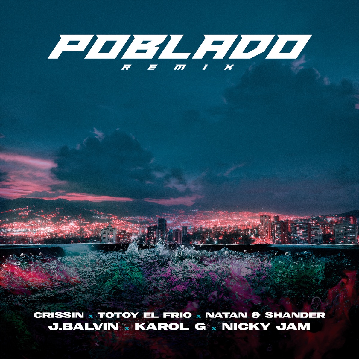 Poblado (Remix) [feat. Crissin, Totoy El Frio & Natan & Shander] - Single by J Balvin, KAROL G & Nicky Jam album cover