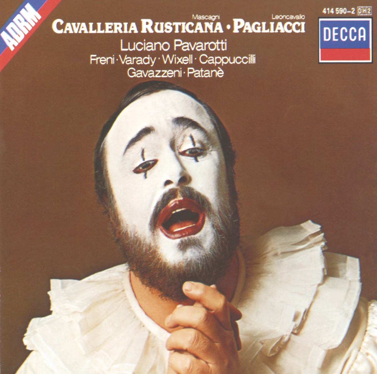 Mascagni: Cavalleria Rusticana & Leoncavallo: Pagliacci by Luciano Pavarotti, Gianandrea Gavazzeni, Giuseppe Patanè & National Philharmonic Orchestra album cover