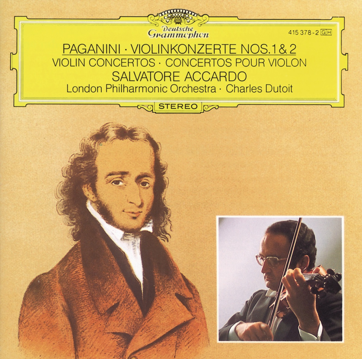 Paganini: Violin Concertos Nos. 1 & 2 by Salvatore Accardo, Charles Dutoit & London Philharmonic Orchestra album cover
