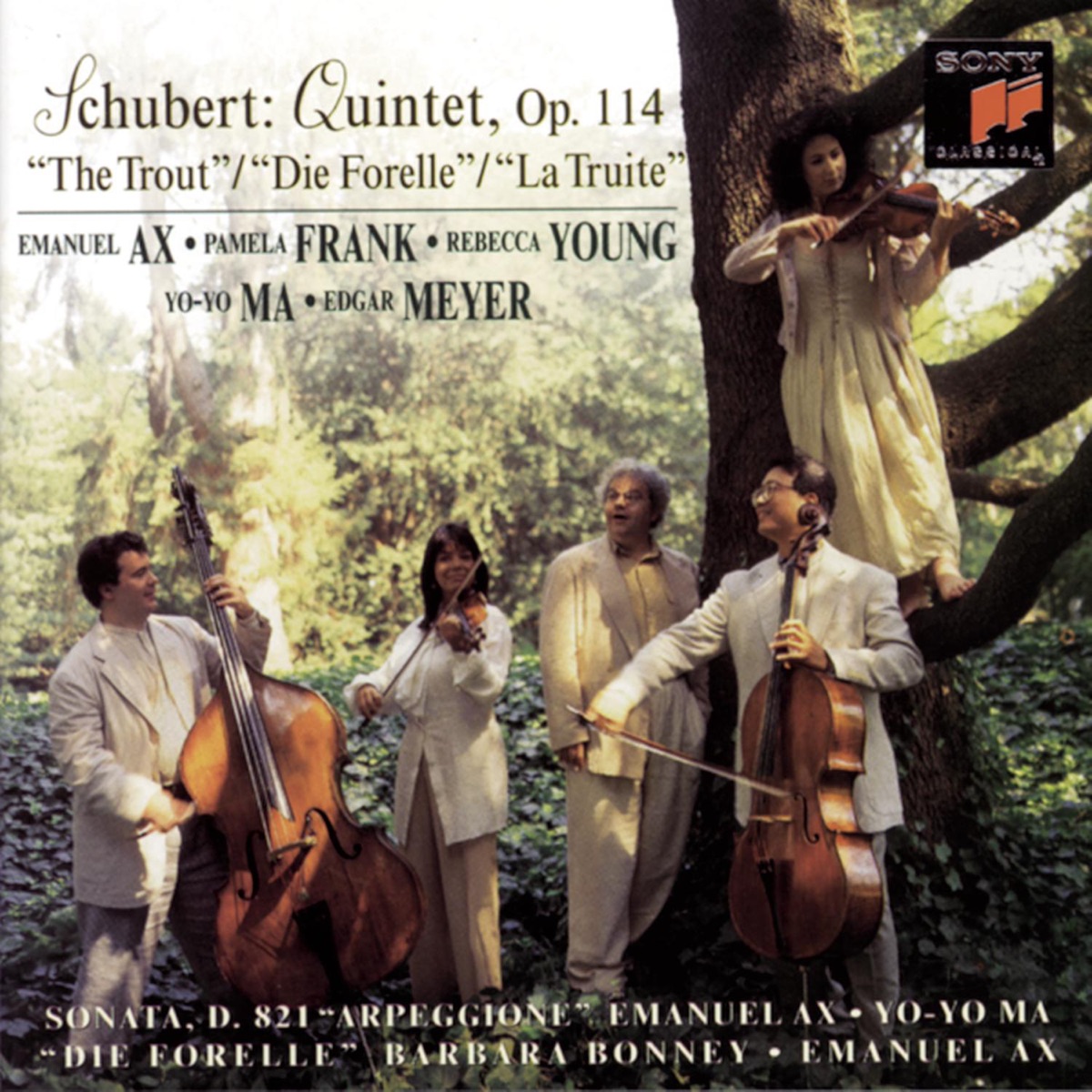 Schubert: Trout Quintet, Arpeggione Sonata & Die Forelle by Emanuel Ax, Yo-Yo Ma & Barbara Bonney album cover
