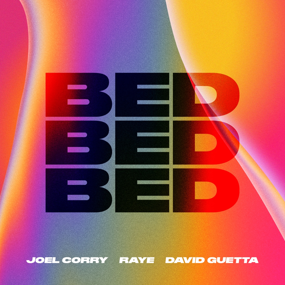 BED - Single by Joel Corry, RAYE & David Guetta album cover