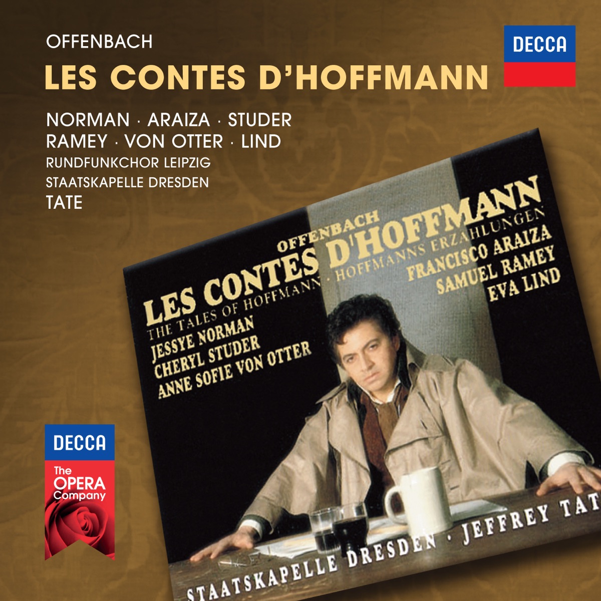 Offenbach: Les contes d'Hoffmann by Jessye Norman, Francisco Araiza, Cheryl Studer, Samuel Ramey, Anne Sofie von Otter, Eva Lind, Staatskapelle Dresden & Jeffrey Tate album cover