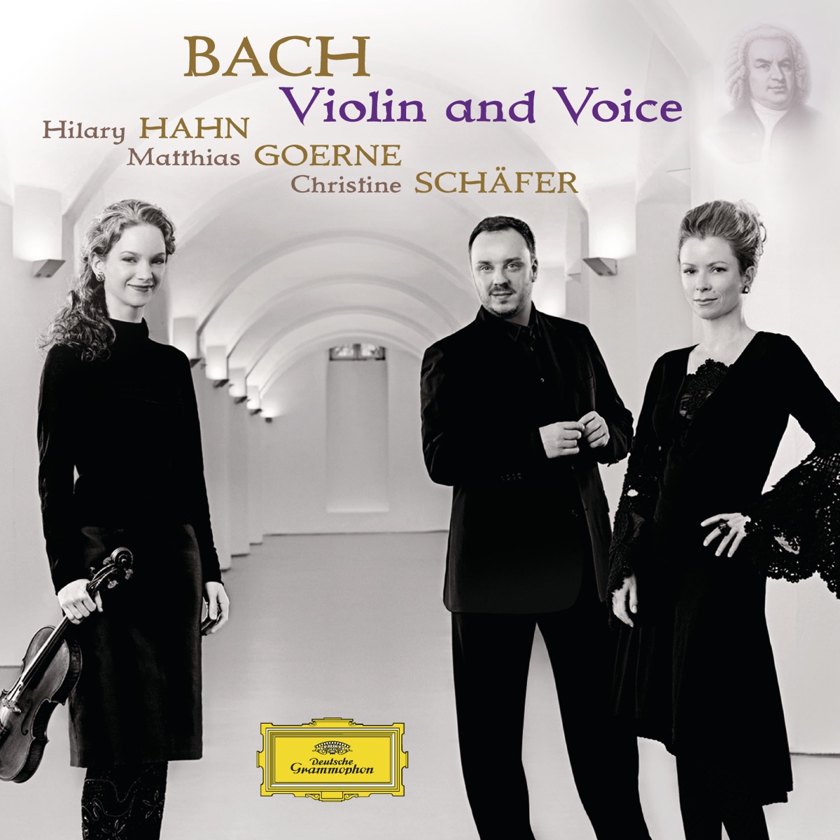 Bach: Violin and Voice by Hilary Hahn, Matthias Goerne, Christine Schäfer, Munich Chamber Orchestra & Alexander Liebreich album cover