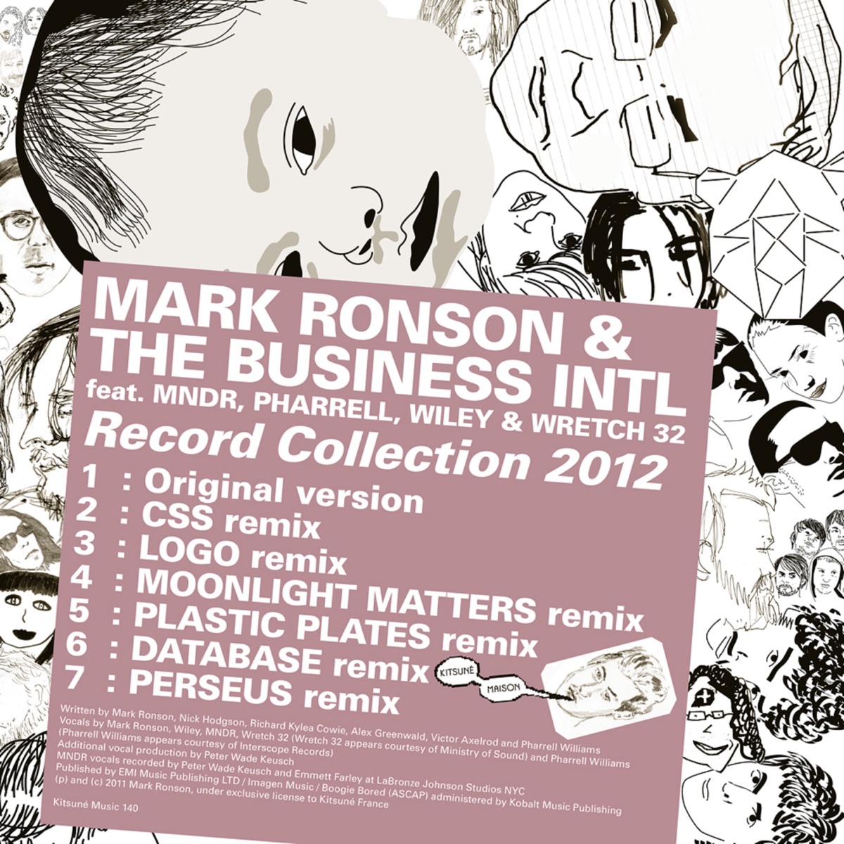 Kitsuné: Record Collection 2012 (Remixes) [feat. MNDR, Pharrell, Wiley & Wretch 32] by Mark Ronson & The Business Intl. album cover