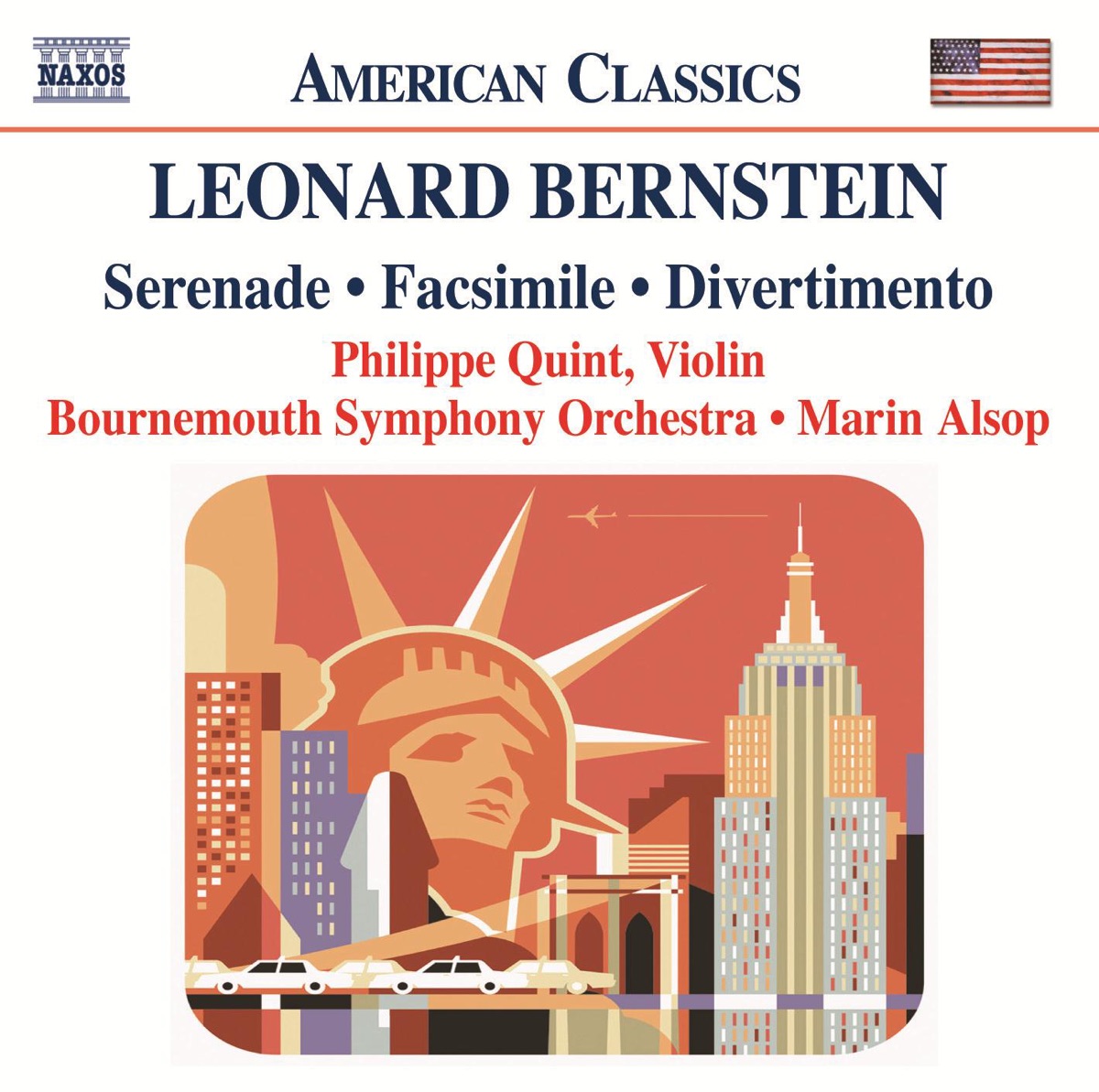 Bernstein: Serenade - Facsimile - Divertimento by Bournemouth Symphony Orchestra, Marin Alsop & Philippe Quint album cover