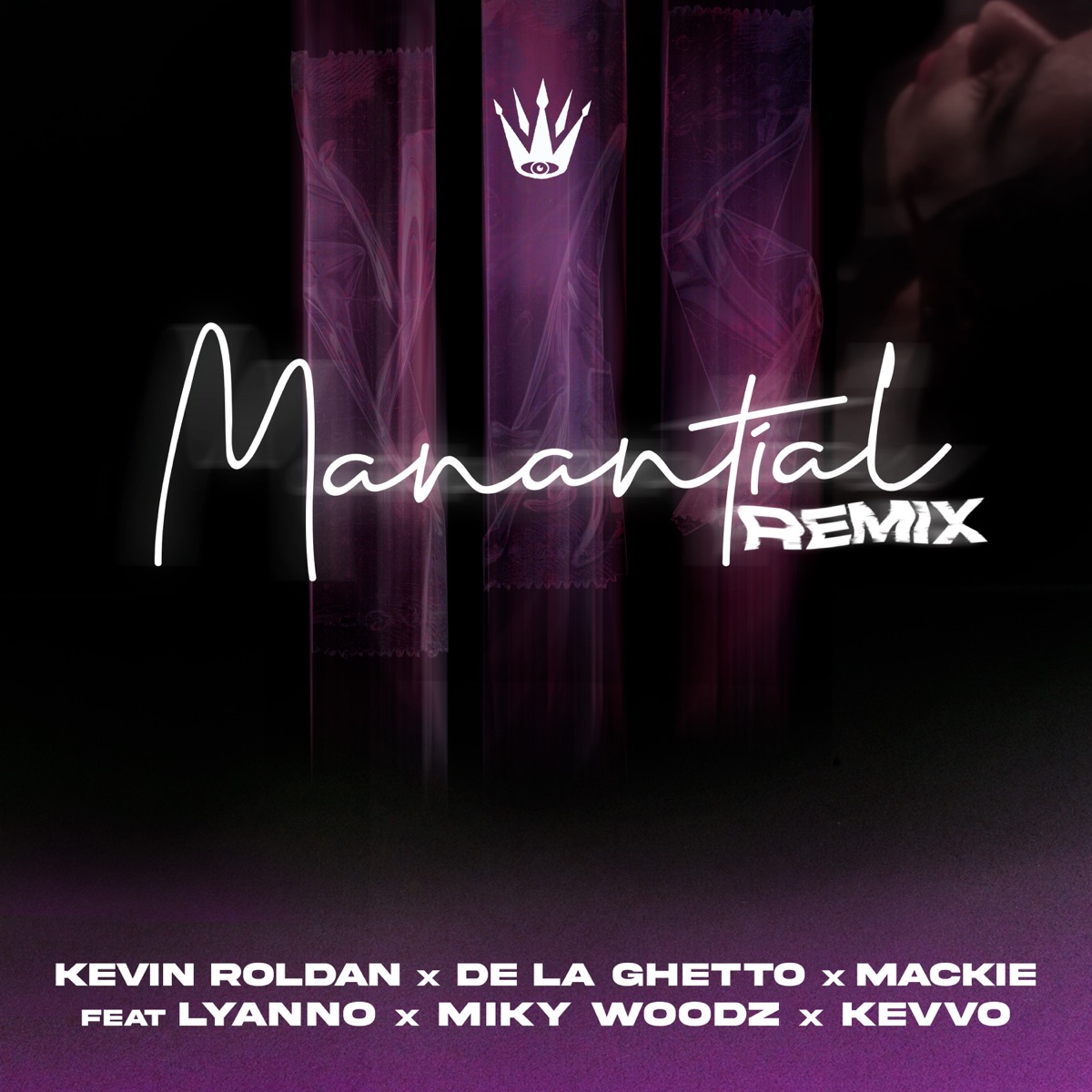 Manantial (Remix) [feat. Lyanno, Miky Woodz & KEVVO] - Single by KEVIN ROLDAN, De La Ghetto & Mackie album cover