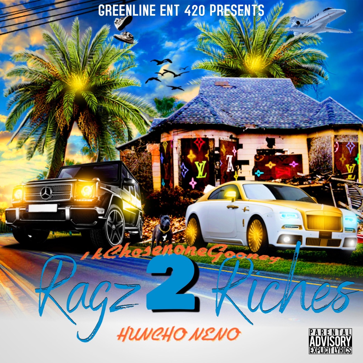 RAGS TO RICHES (feat. Huncho Neno) - Single by 1kChosenOneGooney album cover