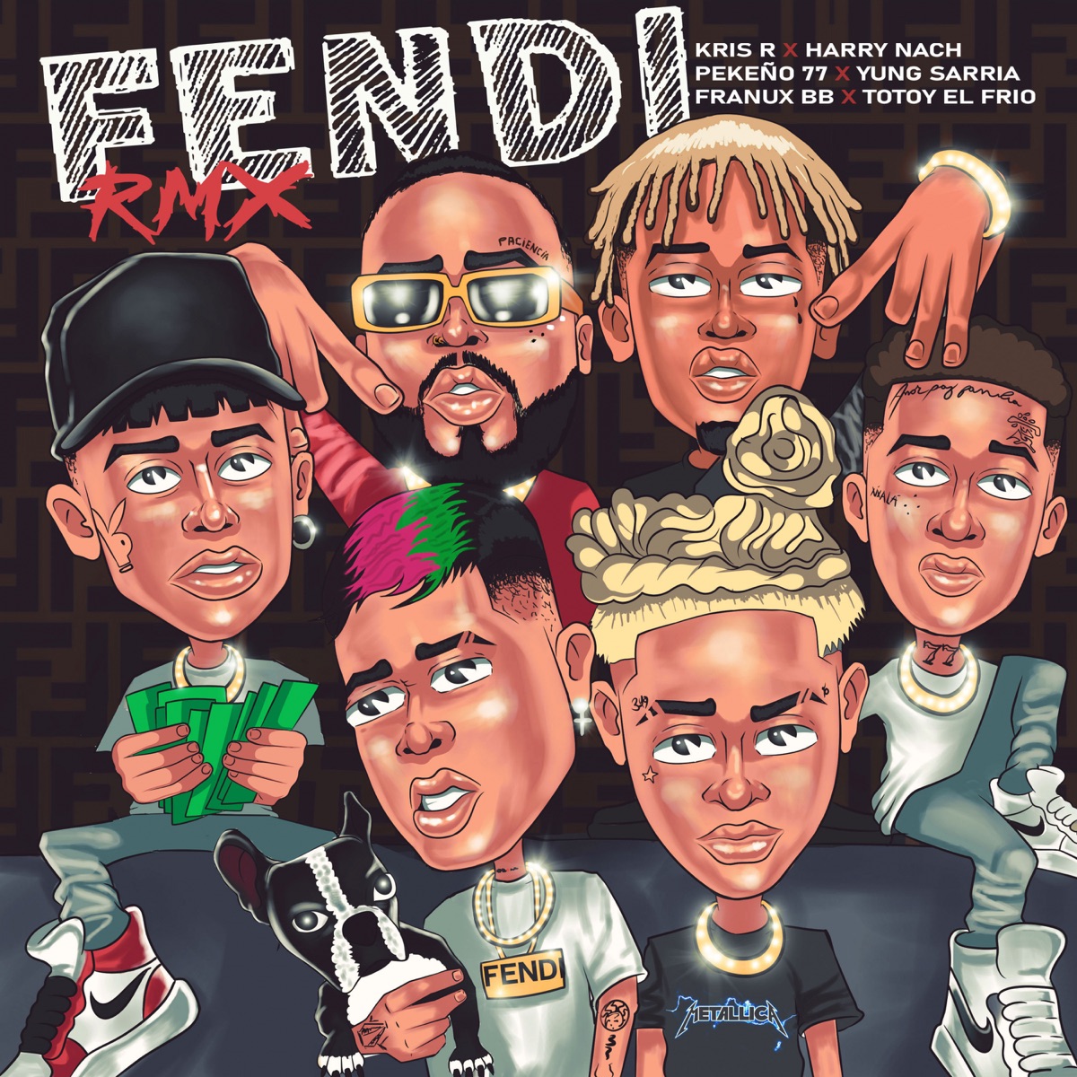 FENDI (feat. Totoy El Frío, Yung Sarria & Franux BB) [REMIX] - Single by Kris R., Harry Nach & Pekeño 77 album cover