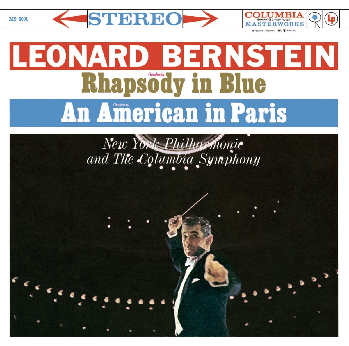 Gershwin: Rhapsody in Blue - An American in Paris by Leonard Bernstein, New York Philharmonic & Columbia Symphony Orchestra album cover