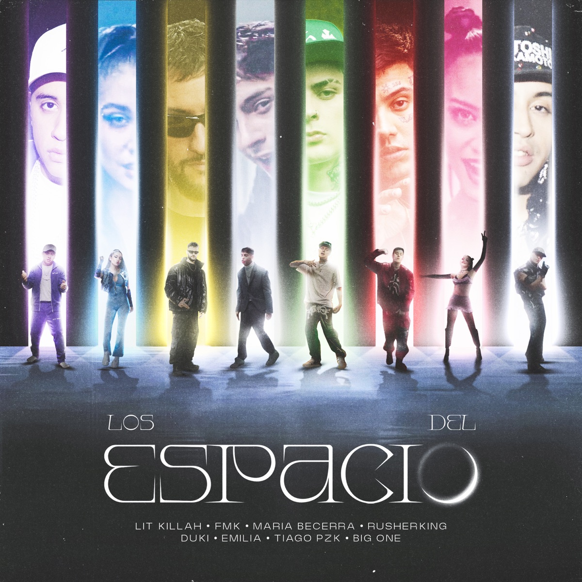 Los del Espacio - Single by LIT killah, Tiago PZK, Maria Becerra, Duki, Emilia, Rusherking, Big One & FMK album cover