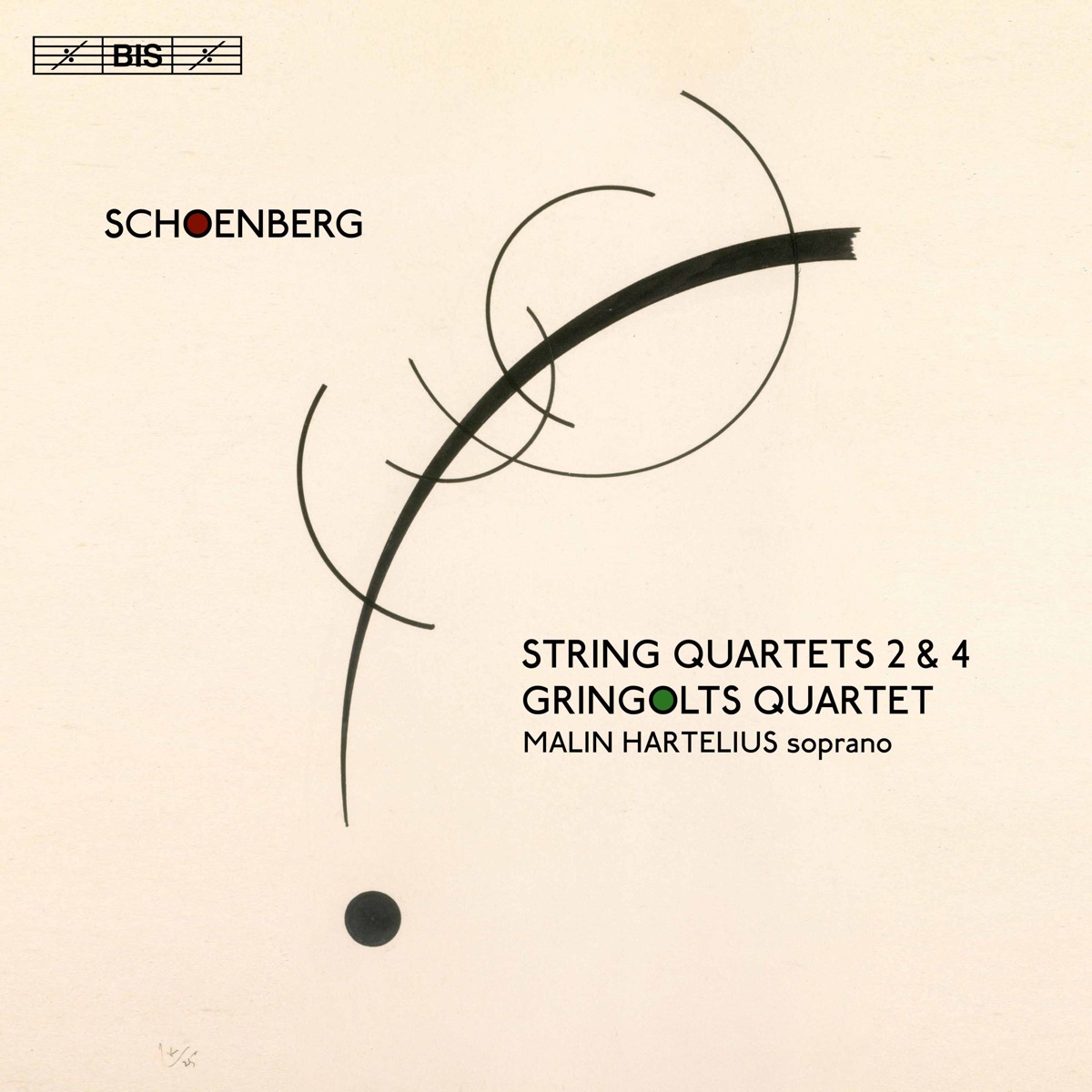 Schoenberg: String Quartets Nos. 2 & 4 by Malin Hartelius & Gringolts Quartet album cover