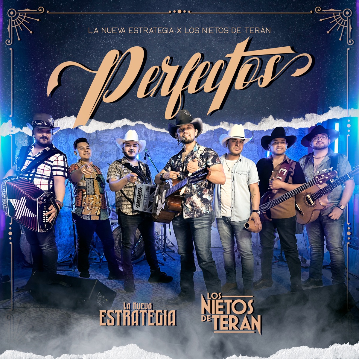 Perfectos (En Vivo) - Single by La Nueva Estrategia & Los Nietos De Terán album cover