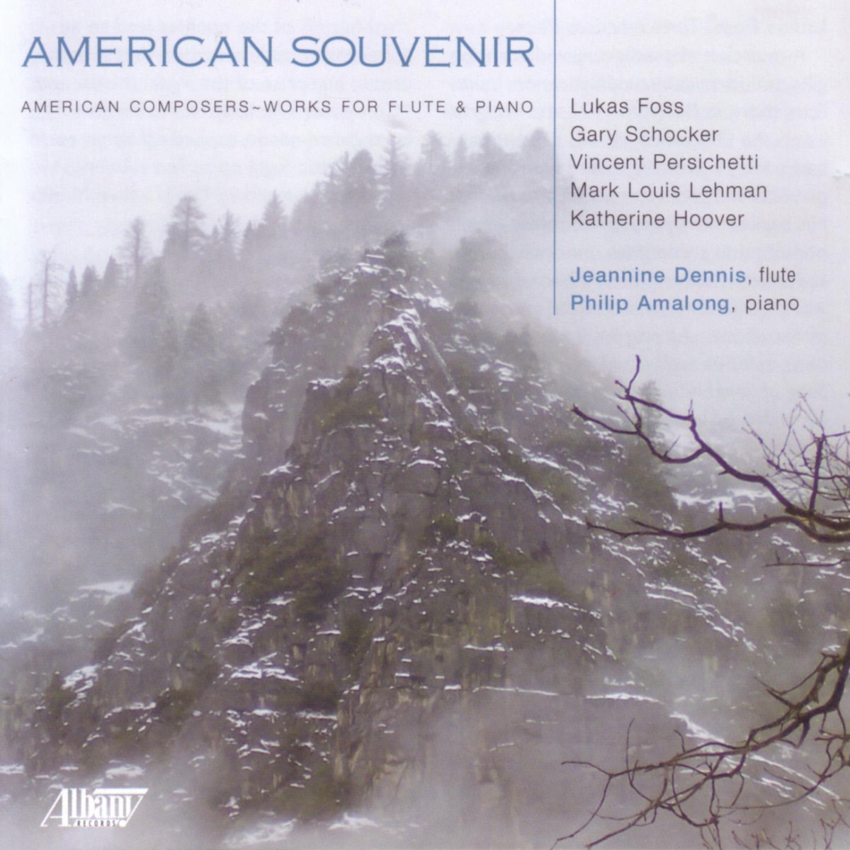 American Souvenir - American Composers - Works for Flute & Piano by Jeannine Dennis & Philip Amalong album cover