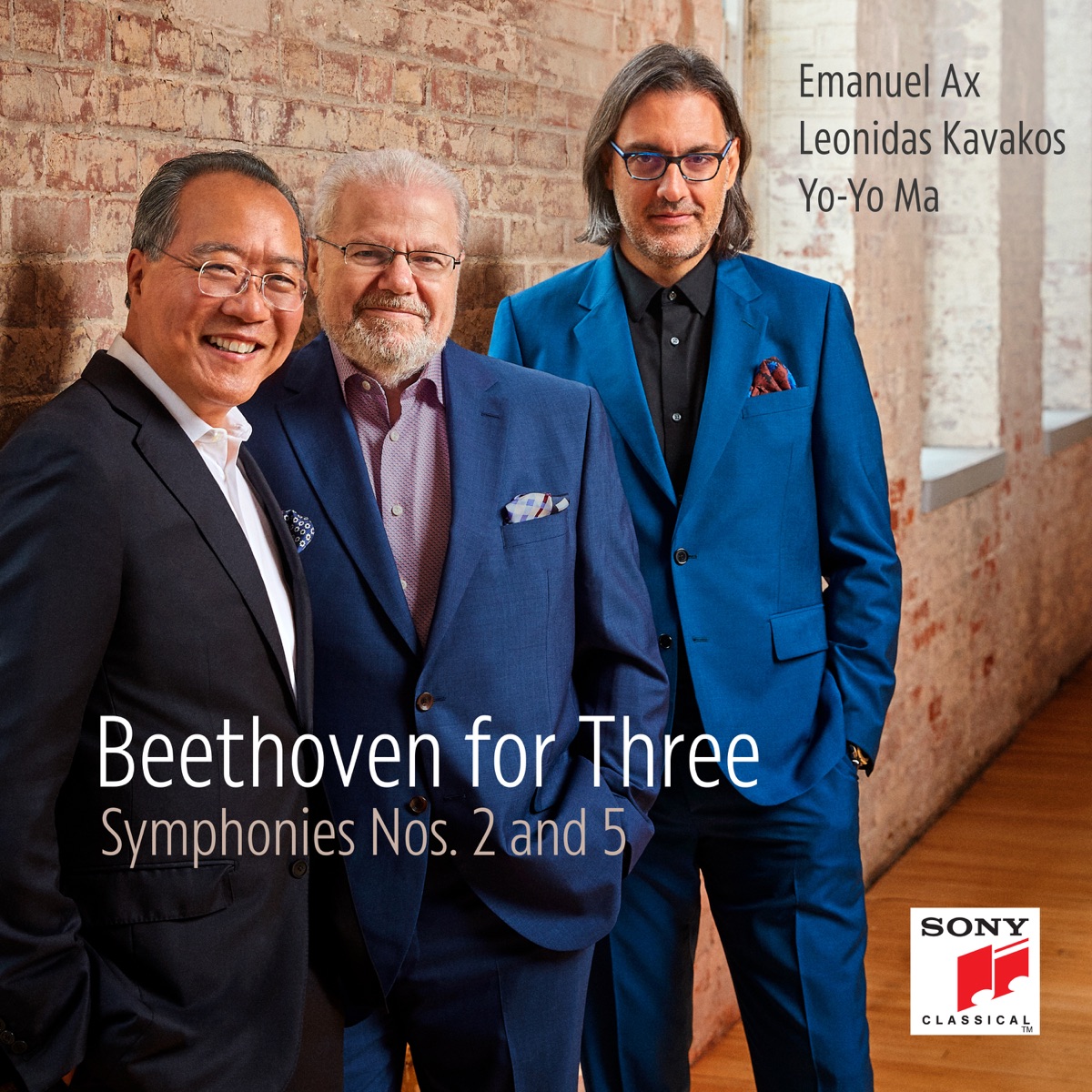 Beethoven for Three: Symphonies Nos. 2 and 5 by Yo-Yo Ma, Leonidas Kavakos & Emanuel Ax album cover
