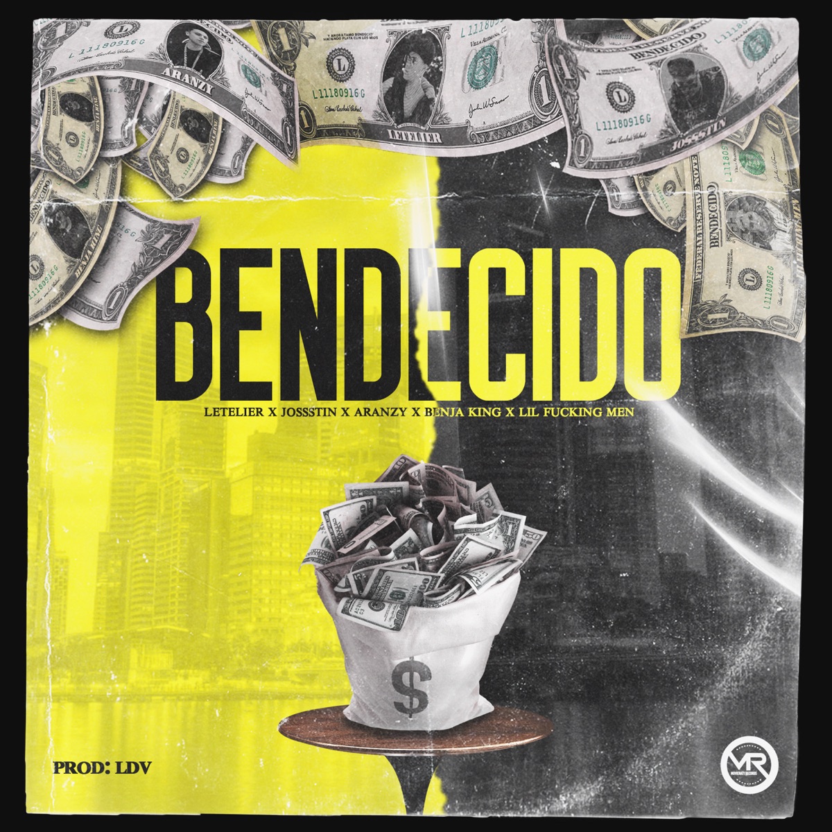Bendecido (feat. Aranzy, Jossstin, Benja Kiing & Lil F*****g Men) - Single by Letelier album cover