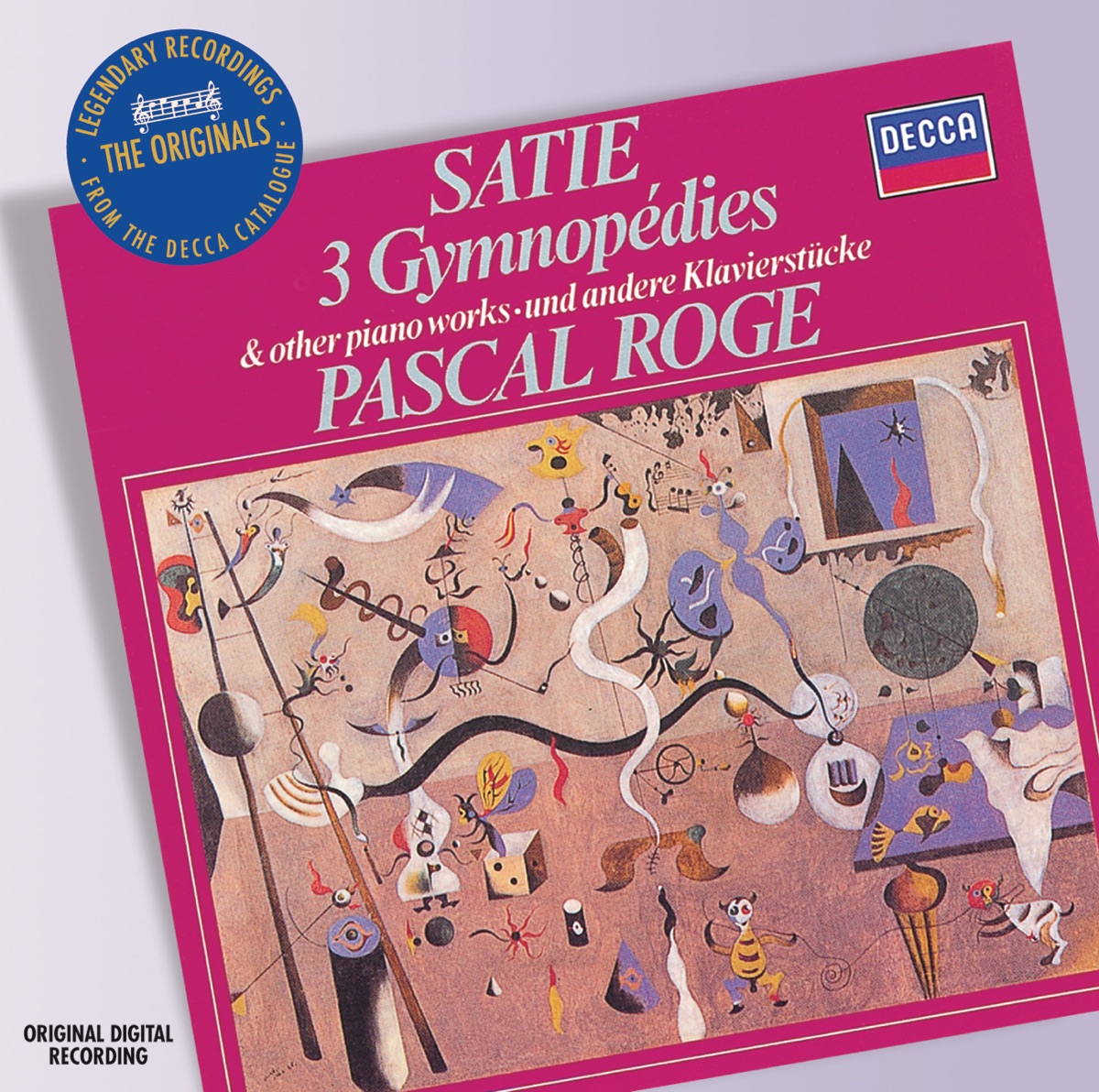 Satie: 3 Gymnopedies and Other Piano Music by Pascal Rogé album cover