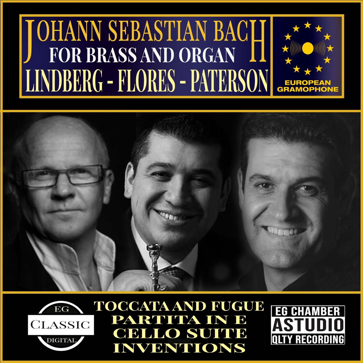 Bach for Brass and Organ by Christian Lindberg, Pacho Flores & Carlos Paterson album cover