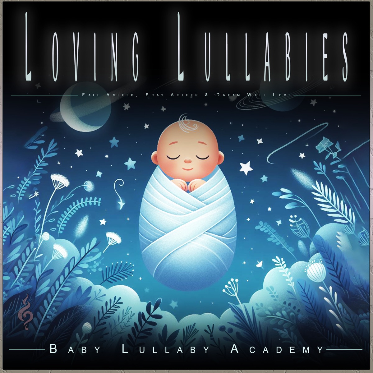 Loving Lullabies: Fall Asleep, Stay Asleep & Dream Well Love by Baby Lullaby Academy & Aveda Blue album cover artwork