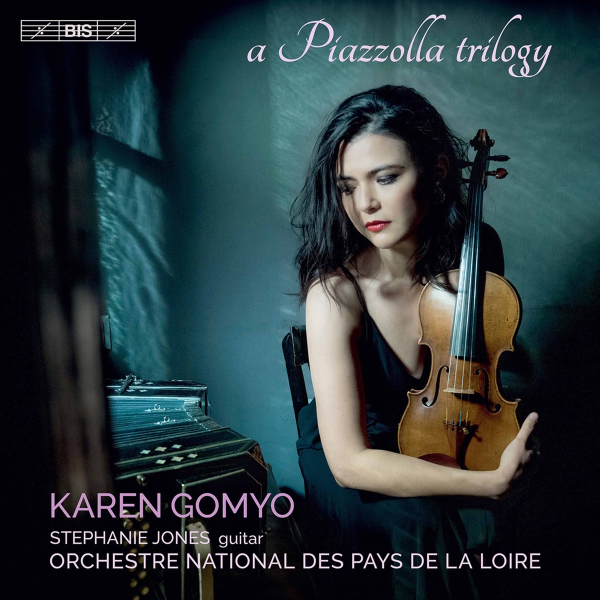 A Piazzolla Trilogy by Karen Gomyo, Orchestre National des Pays de la Loire & Stephanie Jones album cover
