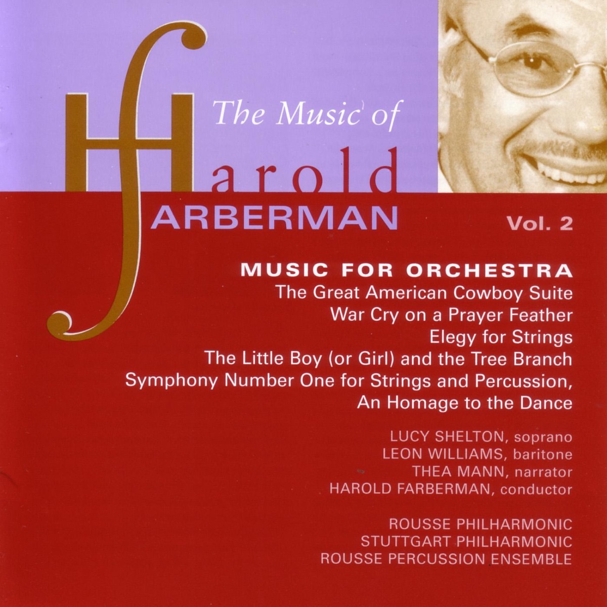 Music of Harold Farberman, Vol. 2 by Harold Farberman, Rousse Philharmonic & Sutttgart Philharmonic album cover