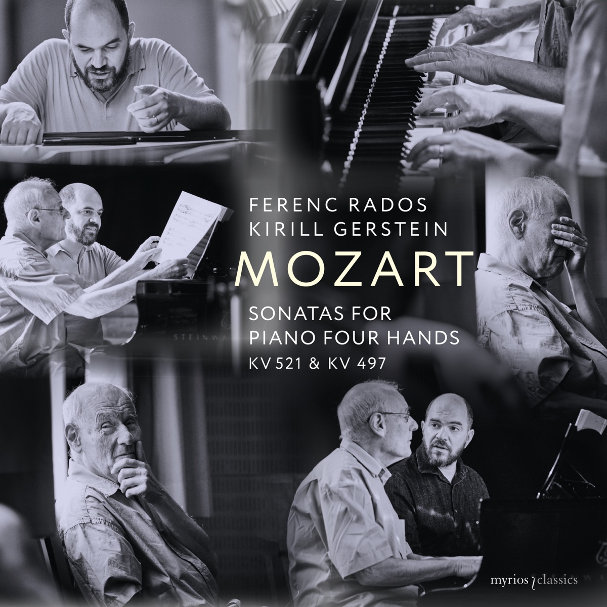 Mozart: Sonatas for Piano Four Hands, K. 521 & 497 by Kirill Gerstein & Ferenc Rados album cover