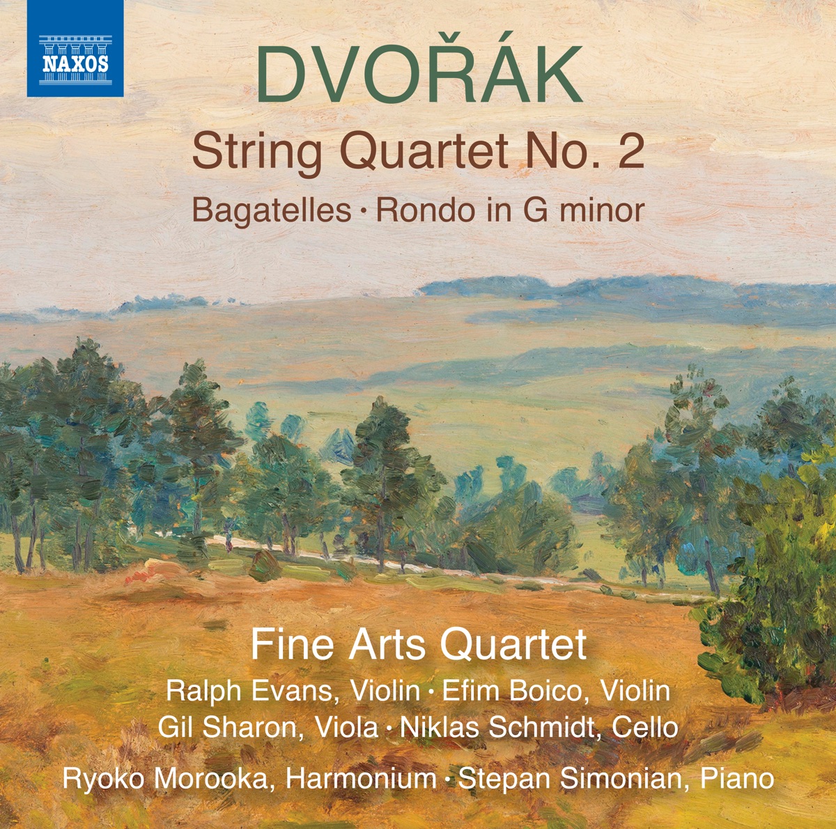 Dvořák: String Quartet No. 2 in B-Flat Major, B. 17, Bagatelles, Op. 47, B. 79 & Rondo in G Minor, Op. 94, B. 171 by Ryoko Morooka, Stepan Simonian & Fine Arts Quartet album cover