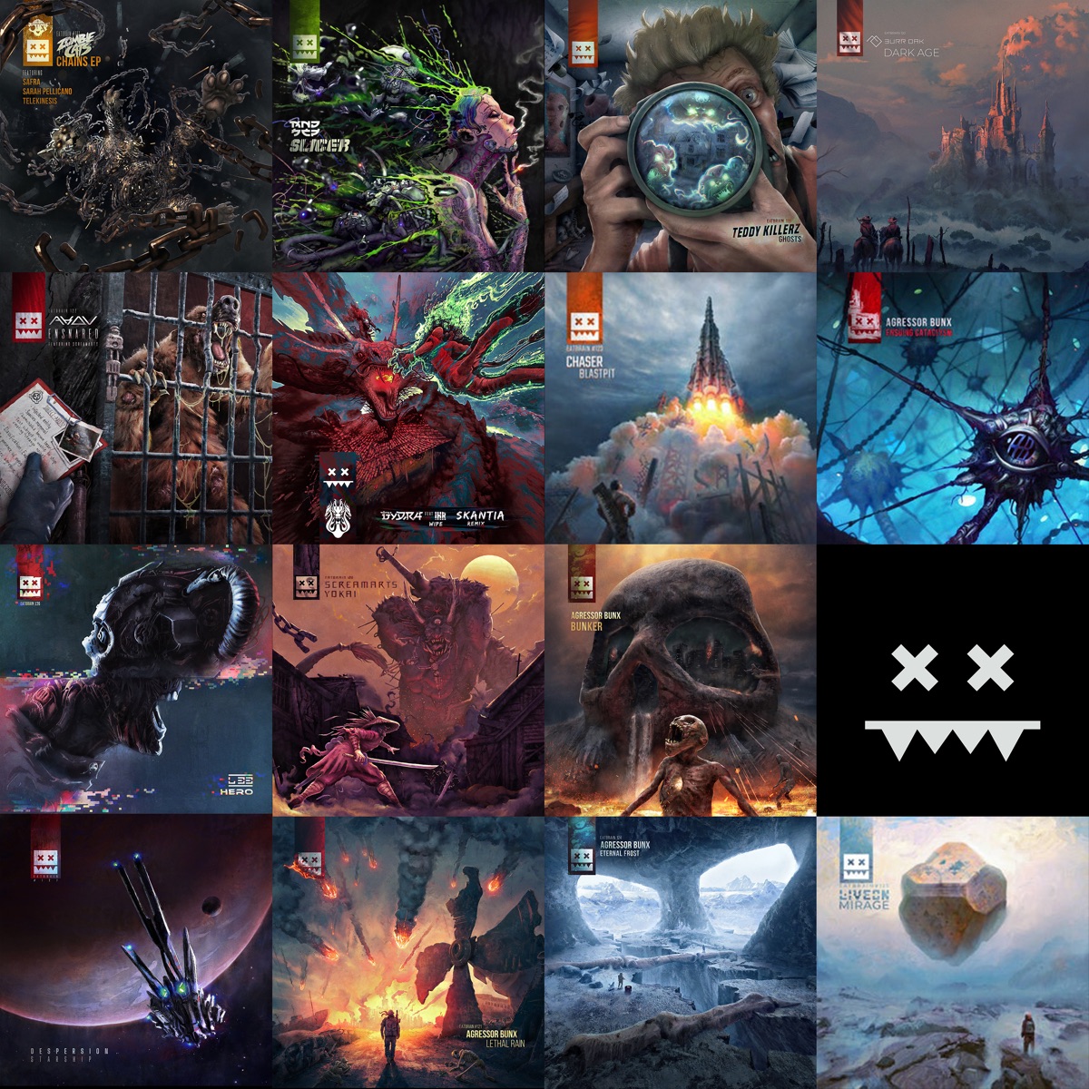 Eatbrain: 2021 by MNDSCP, Zombie Cats, Teddy Killerz, Burr Oak, Agressor Bunx, Gydra, Screamarts, Despersion, L 33, Liveon, Chaser, Akov, Ihr, LifeSize MC, Sarah Pellicano & skantia album cover