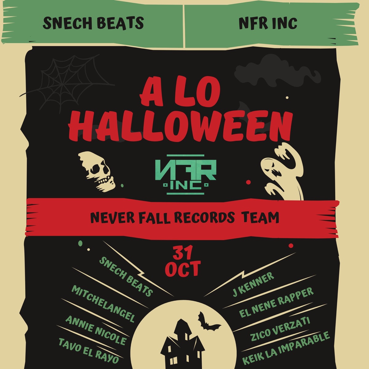 A Lo Halloween (feat. MitchelAngel, Annie Nicole, J Kenner, El Nene Rapper, Zico Verzati, Keik La Imparable & Snech Beats) - Single by Tavo el Rayo Legendario album cover