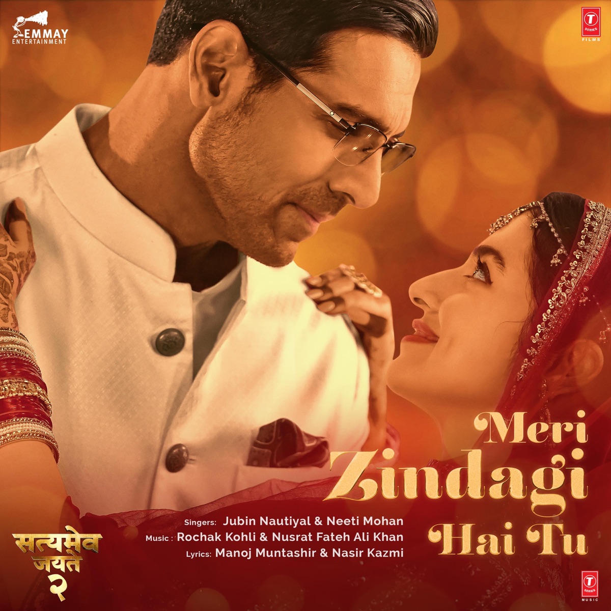 Meri Zindagi Hai Tu (From "Satyameva Jayate 2") - Single by Jubin Nautiyal, Neeti Mohan, Rochak Kohli & Nusrat Fateh Ali Khan album cover