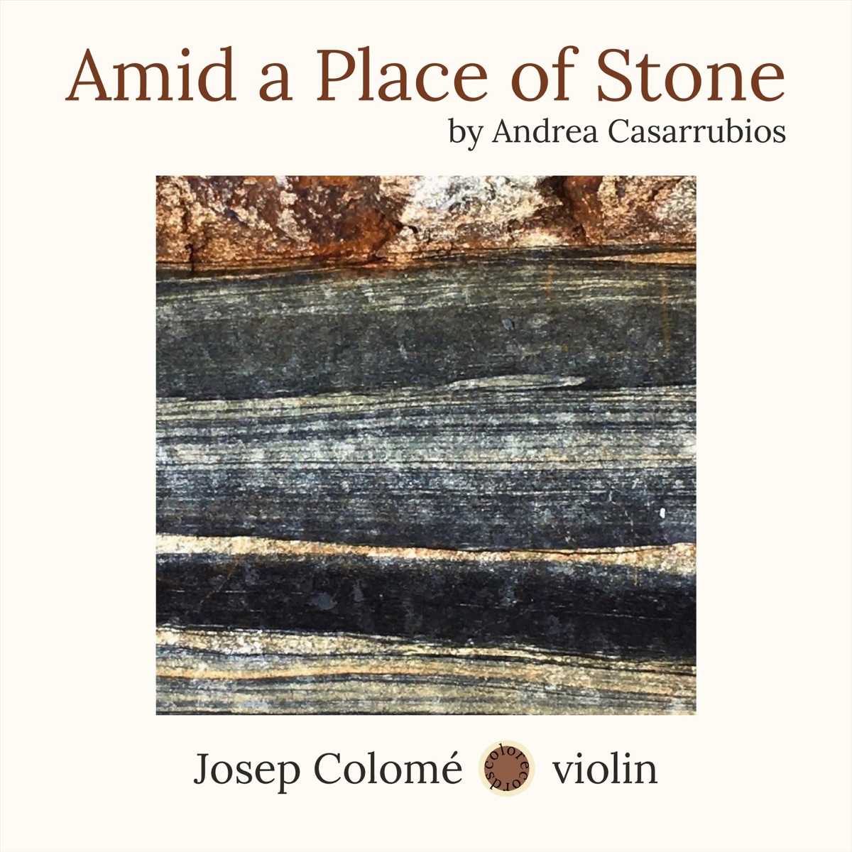 Amid a place of stone for solo violin - Single by Josep Colome album cover