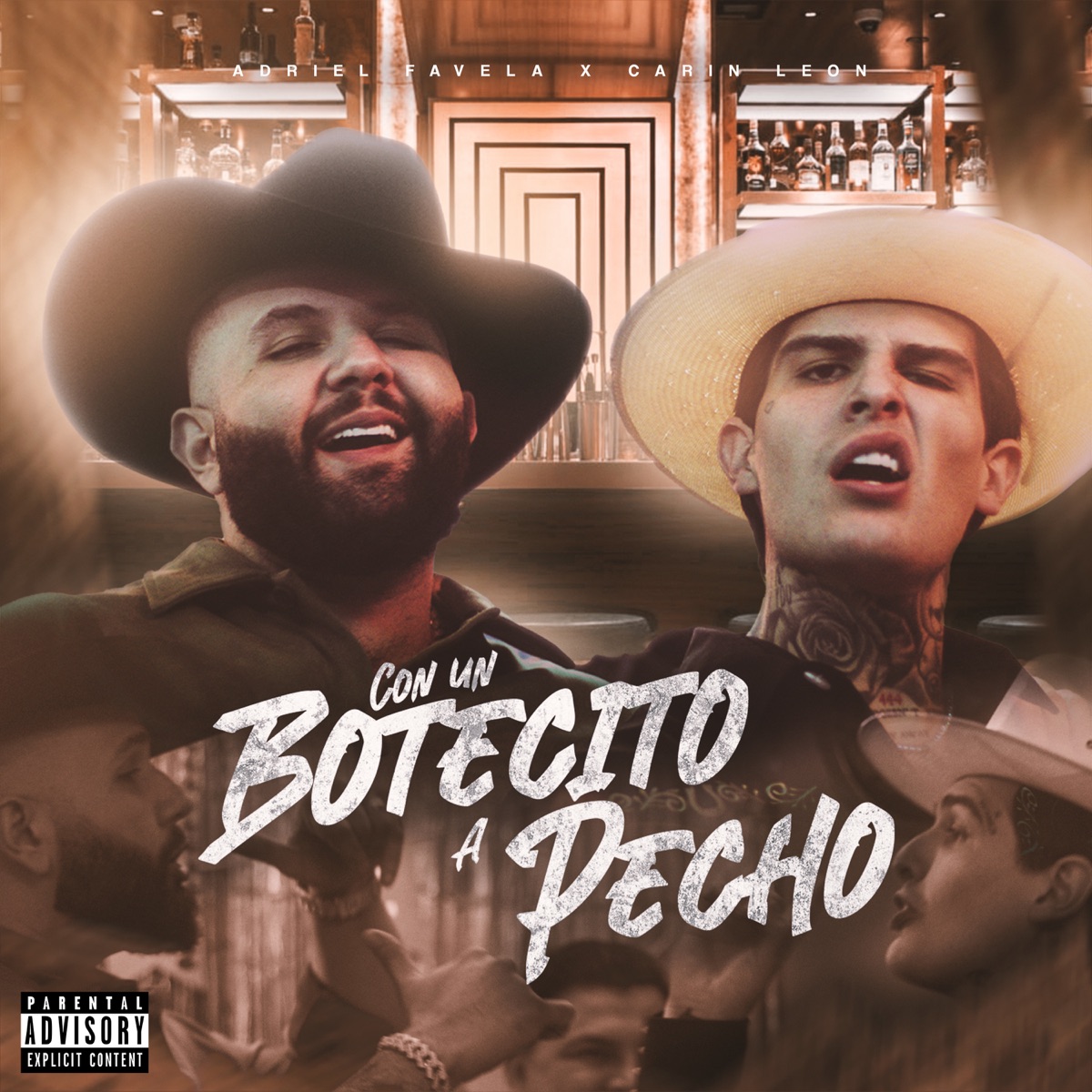Con Un Botecito A Pecho - Single by Adriel Favela & Carín León album cover