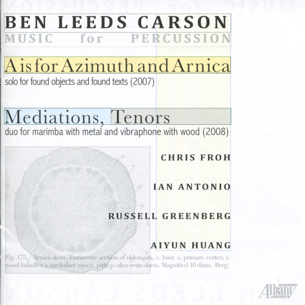 Ben Leeds Carson: Music for Percussion by Various Artists album cover